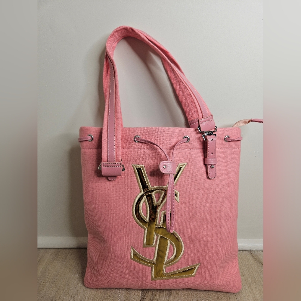 YSL Beaut Tote Bag Pink Canvas